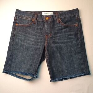 Paper Denim & Cloth Mid Rise Bermuda Length Denim Shorts Size 29/8 Raw Edge Hem